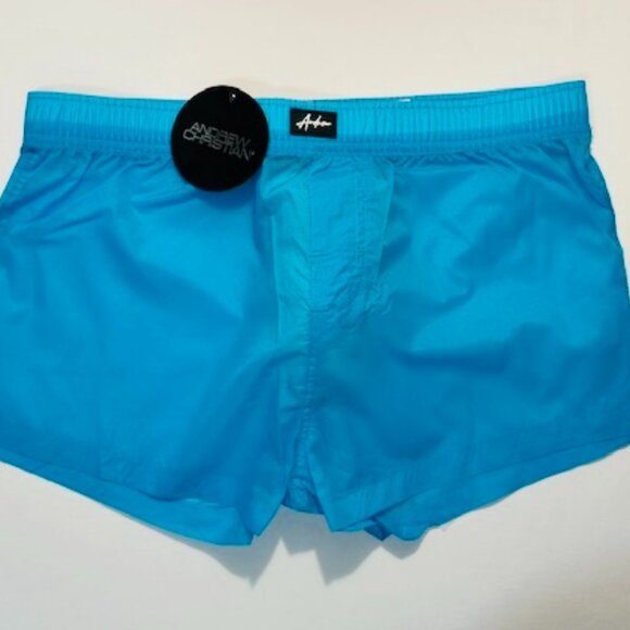 Andrew Christian Size M - Short 100% Nylon Swim Shorts - Turquoise - Picture 2 of 11